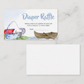 魚釣りベビーシャワーおむつラッフル エンクロージャーカード (正面/裏面)