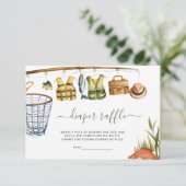 魚釣りベビーシャワーおむつラッフル エンクロージャーカード (スタンド正面)