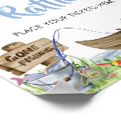 魚釣りベビーシャワーおむつラッフル ポスター (角)