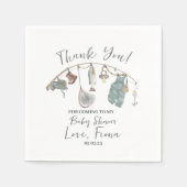 魚釣りベビーシャワーリール興奮 スタンダードカクテルナプキン (正面)