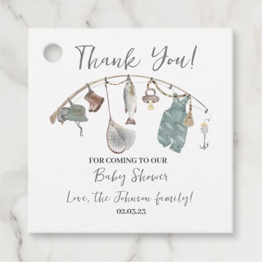 魚釣りベビーシャワーリール興奮 フェイバータグ (正面)