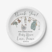 魚釣りベビーシャワーリール興奮 ペーパープレート (正面)