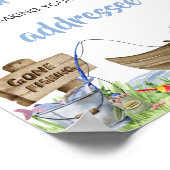 魚釣りベビーシャワー封筒ステーション ポスター (角)