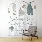 魚釣りベビーシャワー招待状 タペストリー (インサイチュ)