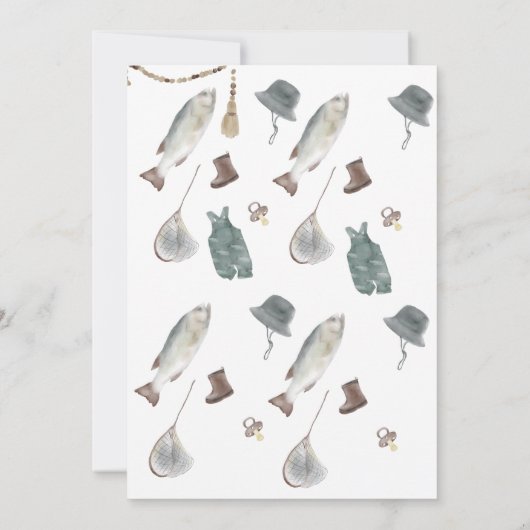 魚釣りベビーシャワー招待状 招待状 (裏面)