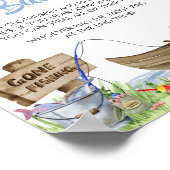 魚釣りベビーシャワー言わないベビー ポスター (角)