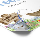 魚釣りベビーシャワー食品 ポスター (角)