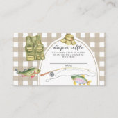 魚釣りベビーシャワー – おむつラッフルチケット エンクロージャーカード (正面)