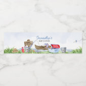 魚釣りベビーシャワー ペットボトルラベル (シングルラベル)