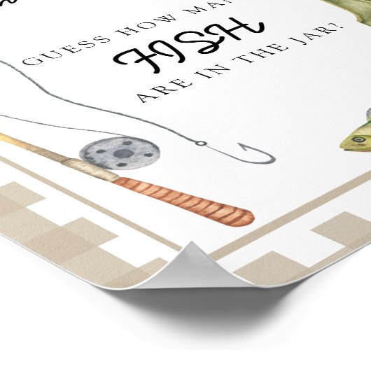 魚釣りベビーシャワー – 魚の数を推測 ポスター