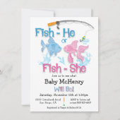 魚釣りベビーリビールベイビーシャワー 招待状 (正面)