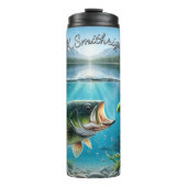 魚釣りベースの水晶 タンブラー (正面)