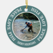 魚釣りホリカスタムデイの写真 セラミックオーナメント (正面)