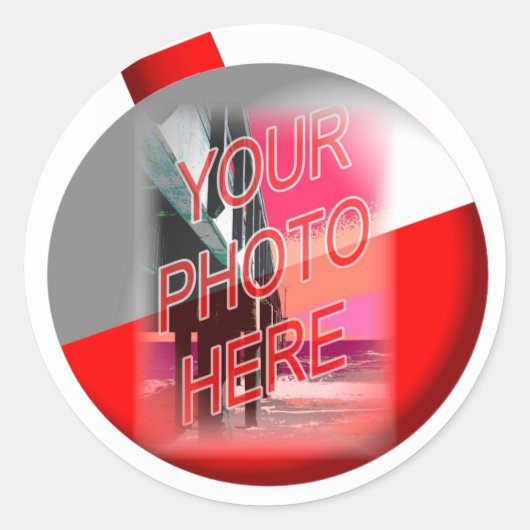 魚釣りボバーフレームテンプレート ラウンドシール (正面)