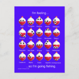 魚釣りボバー、おもしろい魚釣り気分、感情 ポストカード