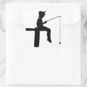 魚釣りボーイシルエット スクエアシール (バッグ)