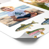 魚釣りボーイ誕生日フォトマイルストーンサイン ポスター (角)