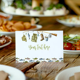 魚釣りボーイ誕生日食品座席表鯨 プレイスカード