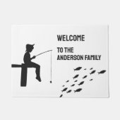 魚釣りボーイ魚釣り魚 ドアマット (正面)