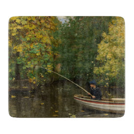 魚釣りボーイ（Hans Andersen Brendekilde著） カッティングボード