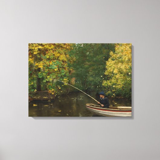 魚釣りボーイ（Hans Andersen Brendekilde著） キャンバスプリント (正面)