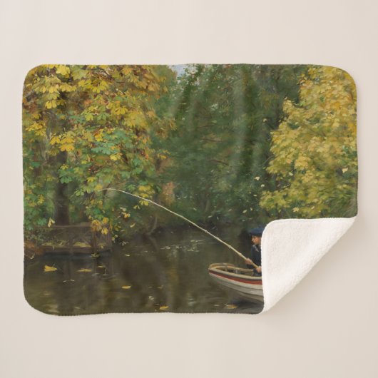 魚釣りボーイ（Hans Andersen Brendekilde著） シェルパブランケット (正面(横))