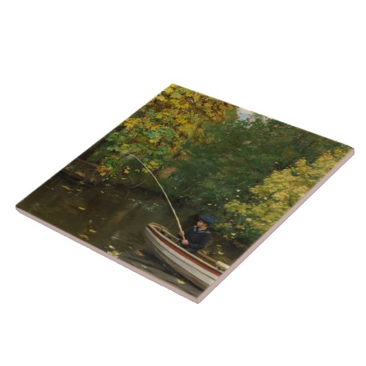 魚釣りボーイ（Hans Andersen Brendekilde著） タイル (側面)