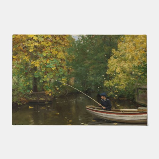 魚釣りボーイ（Hans Andersen Brendekilde著） ドアマット (正面)