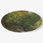 魚釣りボーイ（Hans Andersen Brendekilde著） ペーパープレート (アングル)