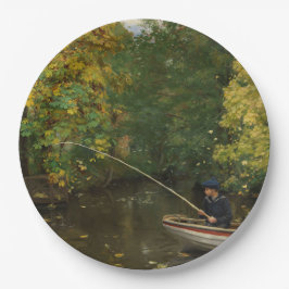 魚釣りボーイ（Hans Andersen Brendekilde著） ペーパープレート