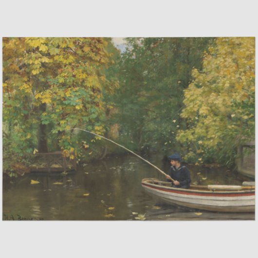 魚釣りボーイ（Hans Andersen Brendekilde著） 薄葉紙 (正面)