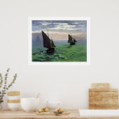 魚釣りボーツアットシー ポスター (キッチン)