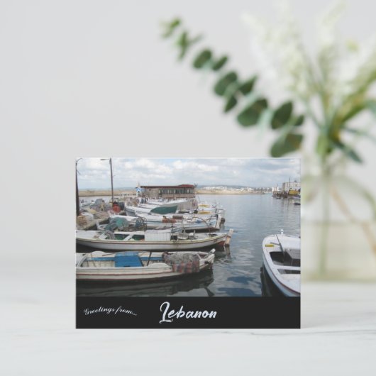 魚釣りボーツインタイヤハーバーレバノン ポストカード (スタンド正面)