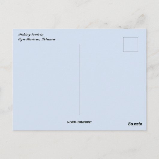 魚釣りボーツインタイヤハーバーレバノン ポストカード (裏面)