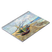 魚釣りボーツオンザインツマリーズビーチヴァンゴッホアート ノートブック (左側)