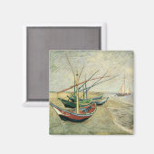 魚釣りボーツオンザビーチバイヴィンセントヴァンゴッホ マグネット (正面/裏面)