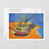 魚釣りボーツオンビーチヴァンゴッホファインアート ポストカード (正面/裏面)