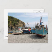 魚釣りボーツカドウィズコーンウォールイングランド ポストカード (正面/裏面)