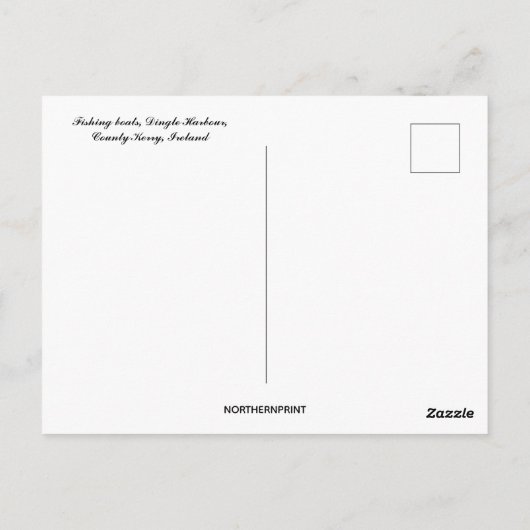 魚釣りボーツディンルハーバーカウンティケリーアイルランド ポストカード (裏面)