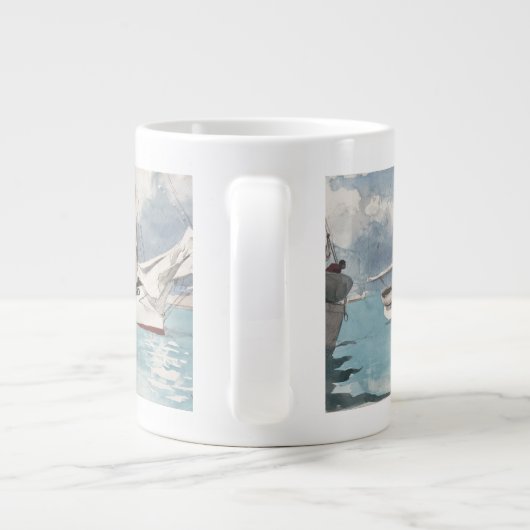 魚釣りボーツ、鍵ウェスト ジャンボコーヒーマグカップ (裏面)