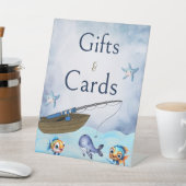 魚釣りボートのギフトとカード 台座サイン (インサイチュ)