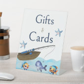 魚釣りボートのギフトとカード 台座サイン (インサイチュ)