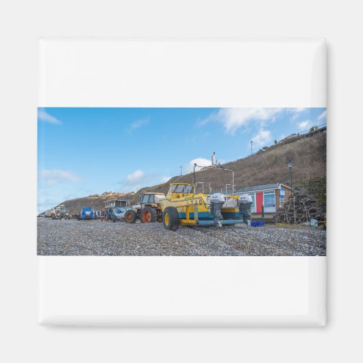 魚釣りボートのクロマービーチノーフォークコースト マグネット (正面)