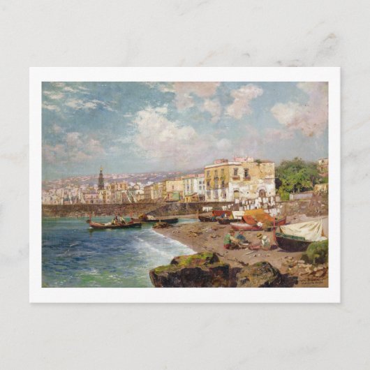 魚釣りボートのビーチでマリネラ、ナポリ(o) ポストカード (正面)