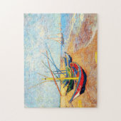 魚釣りボートのビーチアットサイントマリーズ ジグソーパズル (縦)