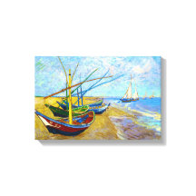 魚釣りボートのビーチバイビンセント・ヴァン・ゴッホ