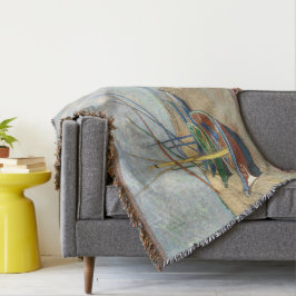 魚釣りボートのビーチバイビンセント・ヴァン・ゴッホ スローブランケット