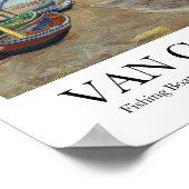 魚釣りボートのビーチバイビンセント・ヴァン・ゴッホ ポスター (角)