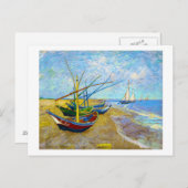 魚釣りボートのビーチバイビンセント・ヴァン・ゴッホ ポストカード (正面/裏面)