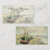 魚釣りボートのビーチバイビンセント・ヴァン・ゴッホ 名刺 (正面/裏面)